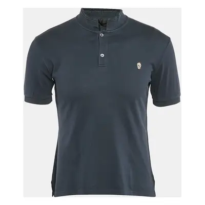 Alexander McQueen Grey Cotton Pique Polo T-Shirt