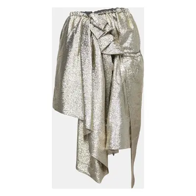 Stella McCartney Gold Lurex Gathered Brynn Asymmetrical Skirt