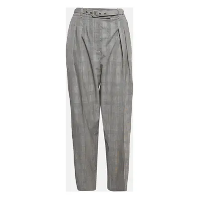 Zimmermann Grey Patterned Wool Belted Trousers