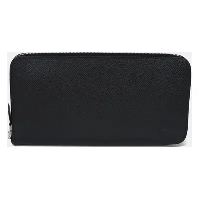 Hermes Azap Long Classic Wallet Black Leather