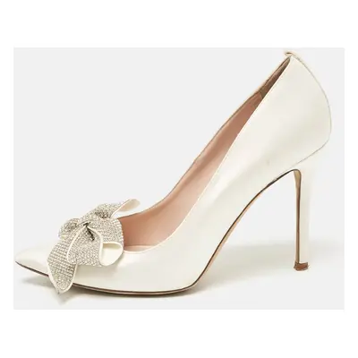 SJP Sarah Jessica Parker Off White Satin Samara Pumps Size