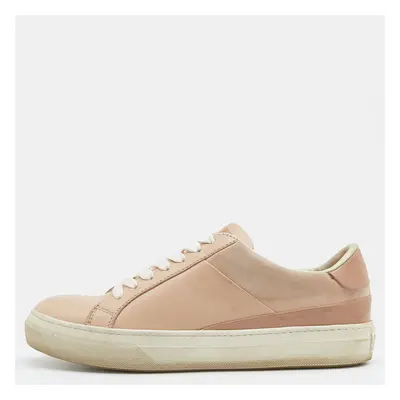 Tod's Beige Leather Low Top Sneakers Size