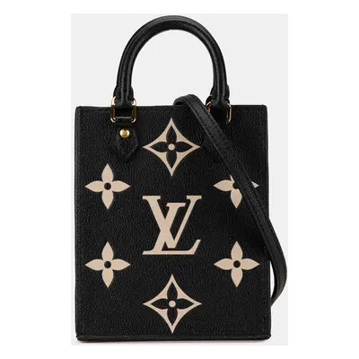 Louis Vuitton Black Leather Bicolor Monogram Empreinte Petit Sac Plat