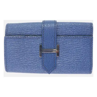 Hermes Blue Leather Chevre Leather Row Key Holder