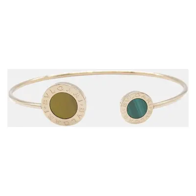 Bvlgari 18K Rose Gold Malachite & Tiger's Eye Quartz Flip Bracelet