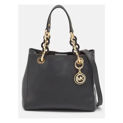 Michael Kors Black Leather Small Cynthia Tote