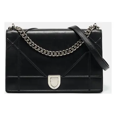 Dior Black Leather Diorama Flap Shoulder Bag