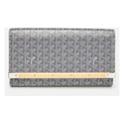 Goyard Grey Goyardine Coated Canvas Monte Carlo Bois Clutch