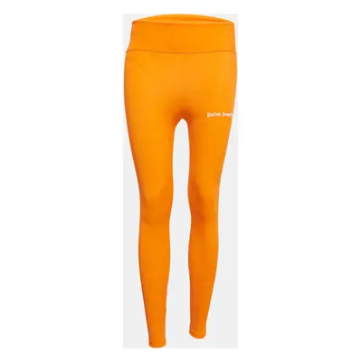 Palm Angels Orange Side Stripe Jersey Leggings