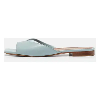 Malone Souliers Blue Leather and Mesh Vida Flat Slides Size 37.5