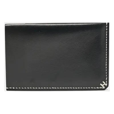 Hermes Black Box Leather H Sellier Card Holder