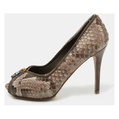 Alexander McQueen Brown Python Leather Pumps Size