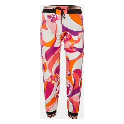 Emilio Pucci Pink Printed Velvet Track Trousers