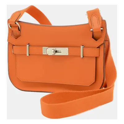 Hermes Orange Swift Leather Mini Jypsiere Shoulder Bag