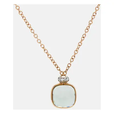 Pomellato Nudo Classic Prasiolite Diamonds 18k Two Tone Gold Necklace