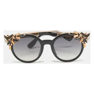 Jimmy Choo Black/Rose Gold Gradient VIV/S 06K9C Crystals Cat Eye Sunglasses