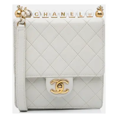 Chanel White Mini Chic Pearls Crossbody