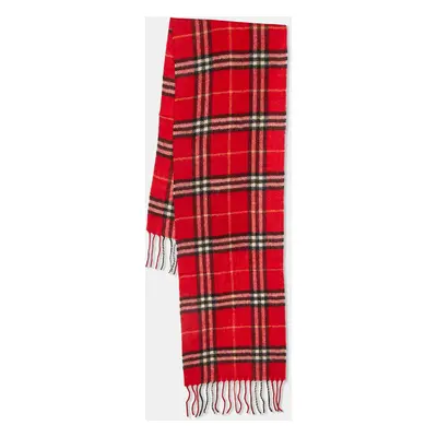 Burberry Red Castleford Check Lambwool Scarf