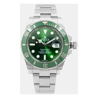 Rolex Green Stainless Steel Submariner 116610LV Automatic Men's Wristwatch mm