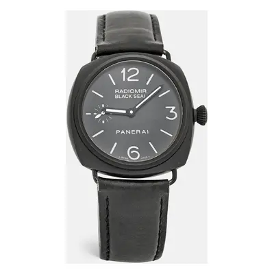 Panerai Black Ceramic Black PVD Coated Stainless Steel Leather Radiomir Black Seal PAM00292 Men'