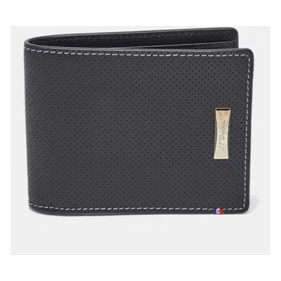 S.T. Dupont Black Perforated Leather Bifold Wallet