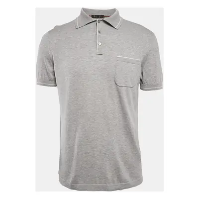 Loro Piana Grey Cotton Polo T-Shirt