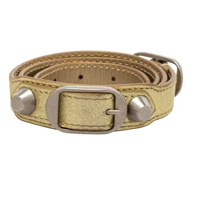 Balenciaga Metallic Gold Leather Triple Tour Arena Bracelet