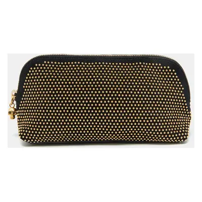 Alexander McQueen Black Suede Studded Zip Pouch