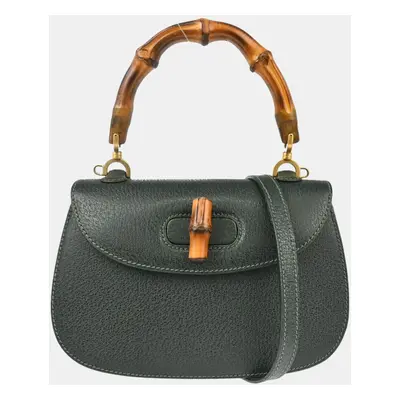 Gucci Green Bamboo Handbag