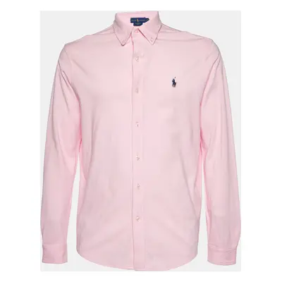 Ralph Lauren Pink Cotton Featherweight Mesh Button Down Shirt