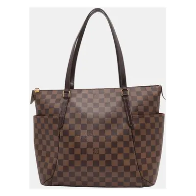 Louis Vuitton Red Damier Ebene Canvas MM Totally Tote Bag