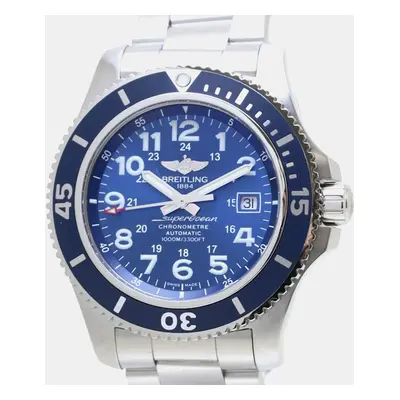 Breitling Blue Stainless Steel Superocean A17392D8/C910 Automatic Men's Wristwatch mm