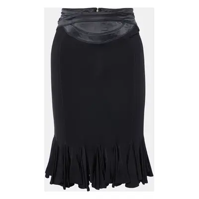 Just Cavalli Black Jersey & Satin Detail Mini Skirt