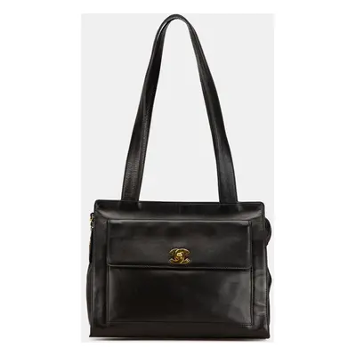 Chanel Black CC Lambskin Front Pocket Tote