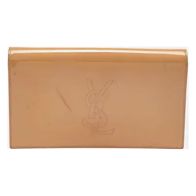 Yves Saint Laurent Beige Patent Leather Belle De Jour Flap Clutch