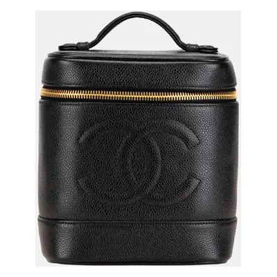 Chanel Black CC Caviar Vanity Case