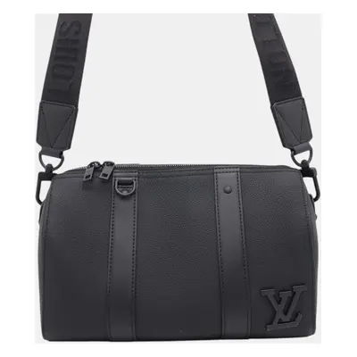 Louis Vuitton Noir Grained Calf Leather Aerogram City Keepall Shoulder Bag