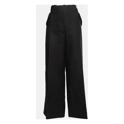 Gianfranco Ferre Vintage Black Linen Wide Leg Trousers