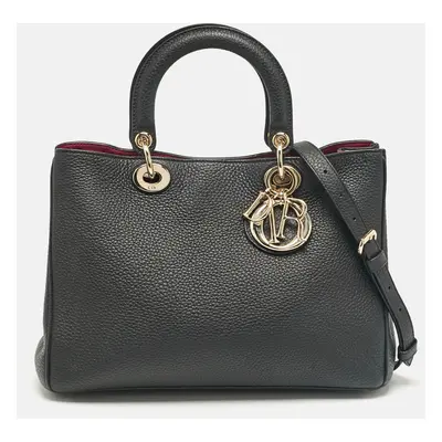 Dior Black Leather Diorissimo Shopper Tote