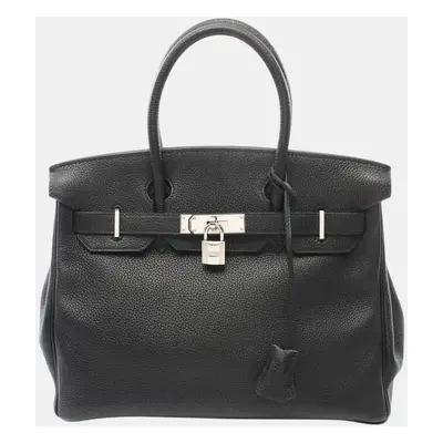 Hermes Birkin Leather Handbag Black