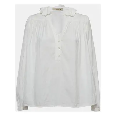 Etro White Paisley Patterned Cotton Shirt Blouse