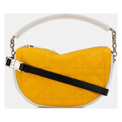 Dior Yellow Small Lambskin Cannage Dior Vibe Hobo