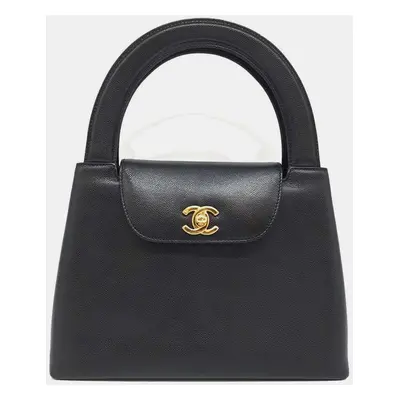 Chanel Black Leather Mini Kelly CC Handbag