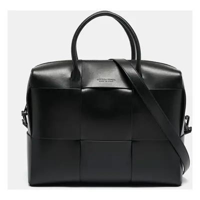 Bottega Veneta Black Intrecciato Arco Briefcase Bag