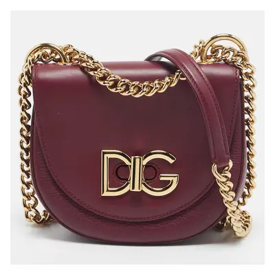 Dolce & Gabbana Burgundy Leather Wifi Shoulder Bag