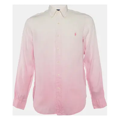 Ralph Lauren Pink Ombre Linen Button Down Shirt