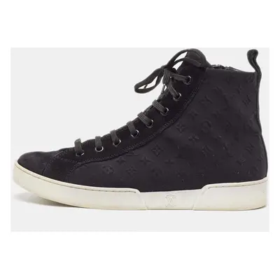 Louis Vuitton Black Monogram Neoprene and Suede Stellar High Top Sneakers Size