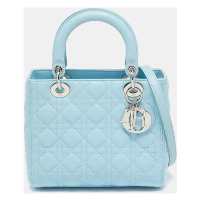 Dior Light Blue Cannage Leather Lady Dior Tote