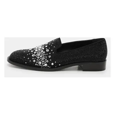 Giuseppe Zanotti Black Crystal Embellished Smoking Slippers Size