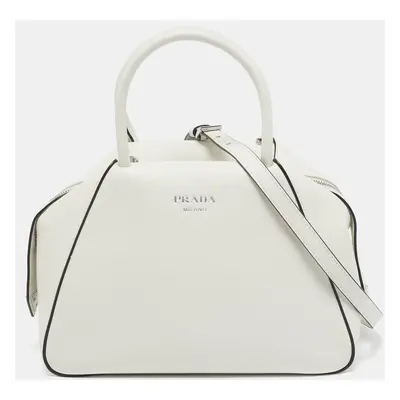 Prada White Softy Leather Supernova Satchel